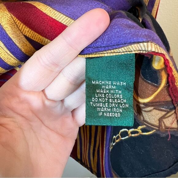 ✨ Lauren Ralph Lauren Vintage Women’s Equestrian Gold Chain Long Sleeve PM - Picture 7 of 10